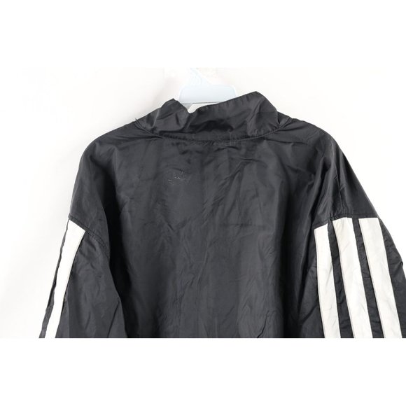Vintage 90s Adidas Mens XL Spell Out Striped Lined Full Zip Windbreaker Jacket - Picture 11 of 12
